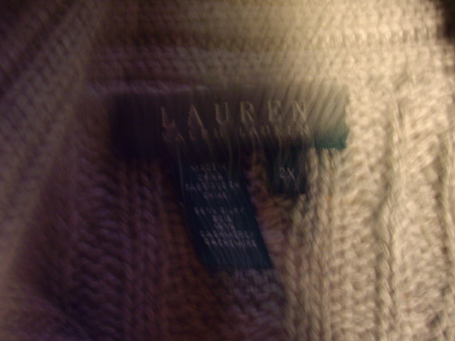 Ralph Lauren Irish Aran Swing Sweater Silk Cashmere 2X Antler Toggle